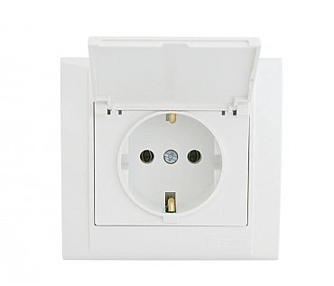 РОЗЕТКА  С ЗАЗЕМЛЕНИЕМ  И КРЫШКОЙ (00000102225)