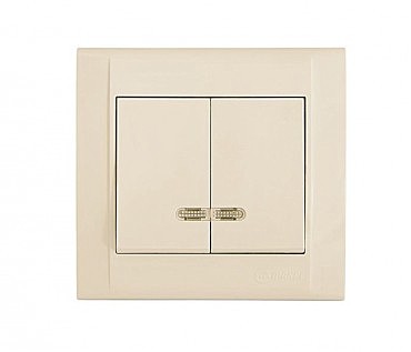 ВЫКЛ. 2 КЛАВ. С ПОДСВ.  КРЕМ (00000106256)