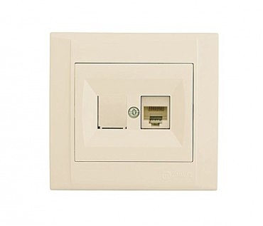 РОЗЕТКА  КОМП. CAT 6+ГНЕЗДО  КРЕМ (00000097149)