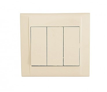 ВЫКЛЮЧАТЕЛЬ  3  КЛАВ. 1 ВХОД  3  ВЫХОДА  КРЕМ (00000106266)