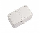 Розетка 2 с з/к с крыш. бел. IP44 MAKEL (6 шт.)