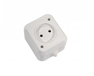 Роз. 1 откр. бел. IP44 MAKEL (10 шт.) (00000002052)