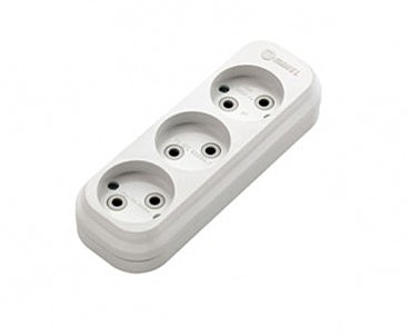 Колодка 3 гнізда без зазем. (20 шт.)  MAKEL (00000002822)