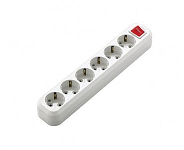 Колодка 6 гнізд з зазем.м и выкл. (12 шт.) MAKEL (00000004093)