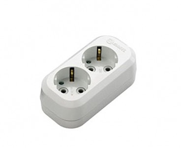 Колодка 2 гнізда з зазем.м (20 шт.)  MAKEL (00000002821)