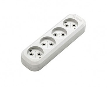 Колодка 4 гнізда без зазем. (20 шт.)  MAKEL (00000002824)