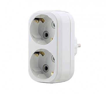 Адаптор на 2 гнізда с з/к Makel (20 шт.) (00000004032)