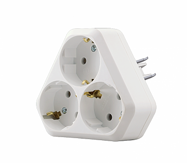 Розетка 3-а з/з (внутрішня) біла MAKEL (12/72), шт (00000107485)