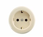 Розетка відкритої установки з заземленням Makel КРЕМ ( керамика)  (30)