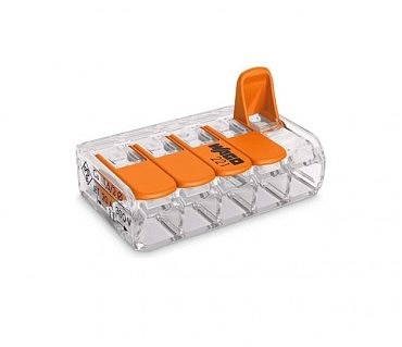 Клема 5х контактна прозора Wago (25 шт.) (00000097535)