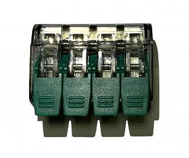 Клемник з'єднувальний 4-х провідний, прозорий, GISelt (50) (00000112155)