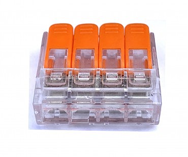 Клемник з'єднувальний 4-х провідний, прозорий удосконалений, GISelt (50) (00000112159)