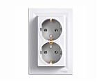 Розетка Подвійна з з/к Asfora білий (10 шт.)