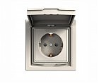 РОЗЕТКА З З/К З ЗАХ ШТР, крышка, IP44.  КРЕМ ASFORA