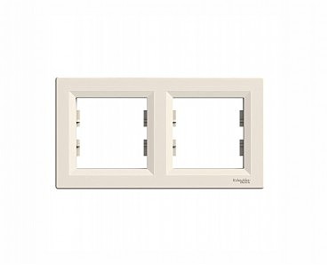 Рамка 2-я гориз. Asfora крем (25 шт.) (00000005002)