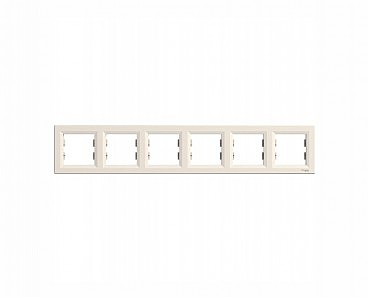 Рамка 6-я гориз. Asfora крем (без упаковки) (00000007541)