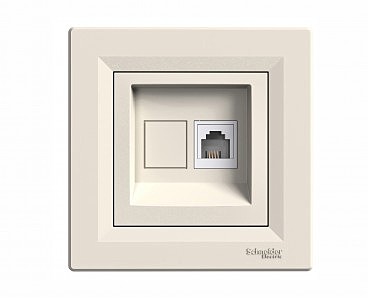 Розетка телефонная 4 конт Asfora крем (00000005626)