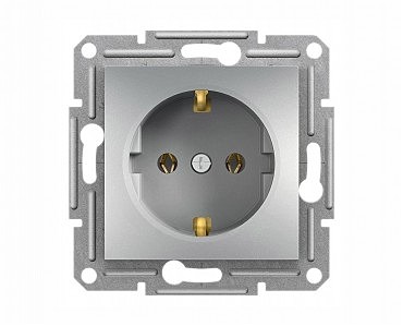 Розетка с з/к Алюм Asfora (00000008743)