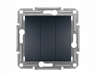 EPH2100171 ВИМИКАЧ 3-Х КЛАВІШНИЙ АНТРАЦИТ ASFORA 10A (00000106991)