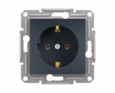 Розетка з/з  антрацит ASFORA (00000008914)