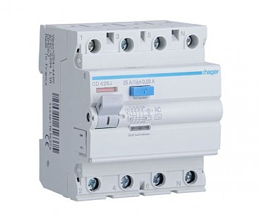 ПЗВ 4х25 А, 30mA, АС, 4м Hager (00000001476)