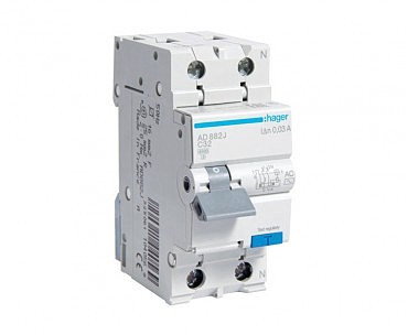 Диф.авт.1+N, 32А, 30mA, C, 4,5KA, C, 2м Hager (00000004317)