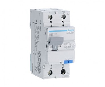 Диф.авт.1+N, 25А, 30mA, C, 4,5KA, AC, 2м Hager (00000001857)