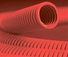 Труба ПНТ гнучка гофр. д.25мм, посилена з протяжкою, червон. колір ДКС