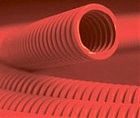 Труба ПНТ гнучка гофр. д.32мм, посилена з протяжкою, червон. колір ДКС