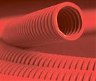 Труба ПНТ гнучка гофр. д.40мм, посилена з протяжкою, червон. колір ДКС