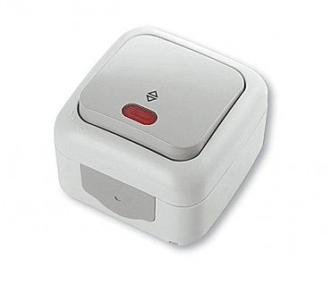 Выключатель 1 откр с подсвет. проход. PALMIYE ViKo сер (00000105141)