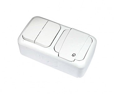 Вимикач 2+ Розетка із з/к PALMIYE ViKo біл. (00000004234)