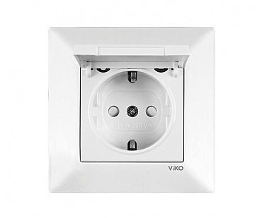 Розетка 1 c з/к с з/ш с крышкой Меридиан (00000000110)