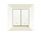 Выключатель 2 проходной  Меридиан крем