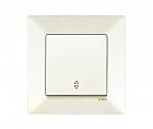 Выключатель 1 проходной с подсветк Меридиан крем