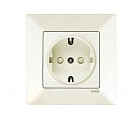 Розетка 1 скр c з/к с з.ш. Меридиан крем