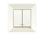Выключатель 2 скр с подсветк  Меридиан крем