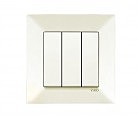 Выключатель 3 скр Меридиан крем
