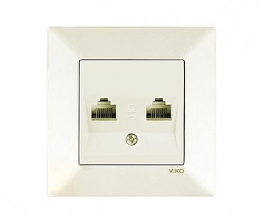 Розетка 2 комп'ютер Меридіан крем (00000000136)