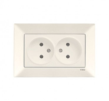 Розетка 2 скр Меридіан крем (00000000128)