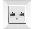 Розетка подвійна комп'ютерна RJ45, категорія 5е, біла Arkedia Panasonic