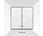 Вимикач 2кл із підсвічуванням білий Arkedia Panasonic