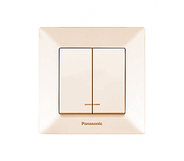 Вимикач 2кл із підсвічуванням крем Arkedia Panasonic (00000112101)