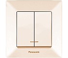 Вимикач 2кл із підсвічуванням крем Arkedia Panasonic
