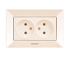 Розетка 2-а  б/з крем Arkedia Panasonic