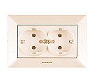 Розетка 2-а з/з крем Arkedia Panasonic