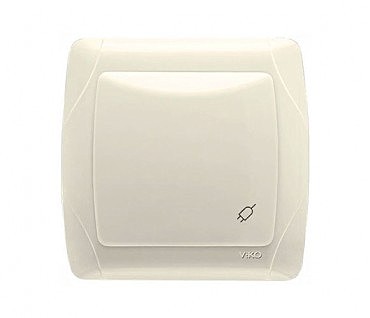 Розетка 1 c з/к із з/ш з кришкою Кармен крем (00000000189)