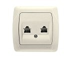 Розетка 2 TF телефон Кармен крем
