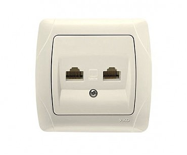 Розетка 2 комп'ютерна Кармен крем (00000000045)