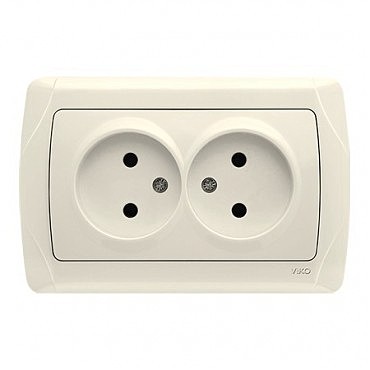 Розетка 2 скр Кармен крем (00000000040)